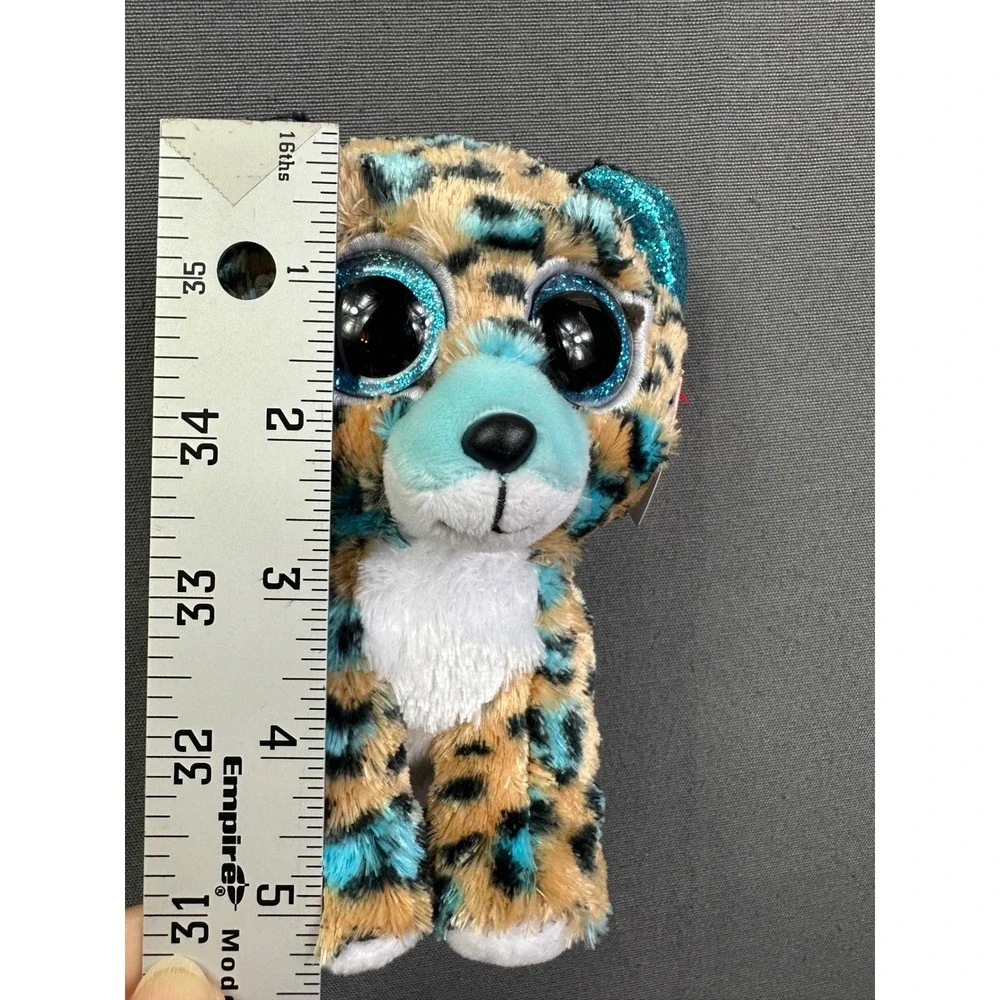 Ty Beanie Boos Leona Leopard Blue Spotted Plush Glitter Eyes 6 Inch Collectible‎